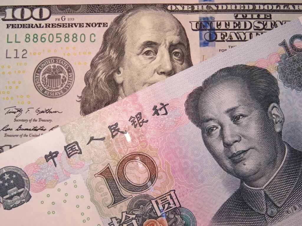 yuan and dollar